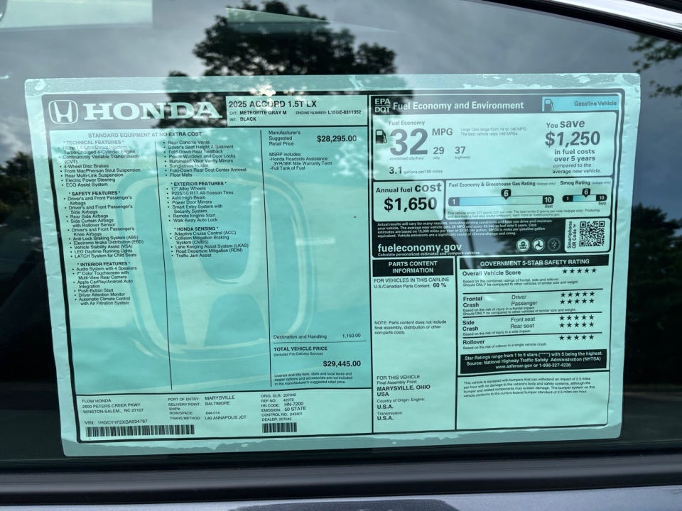 2025 Honda Accord Sedan LX