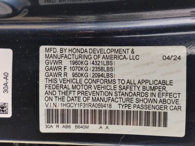 2024 Honda Accord Sedan EX