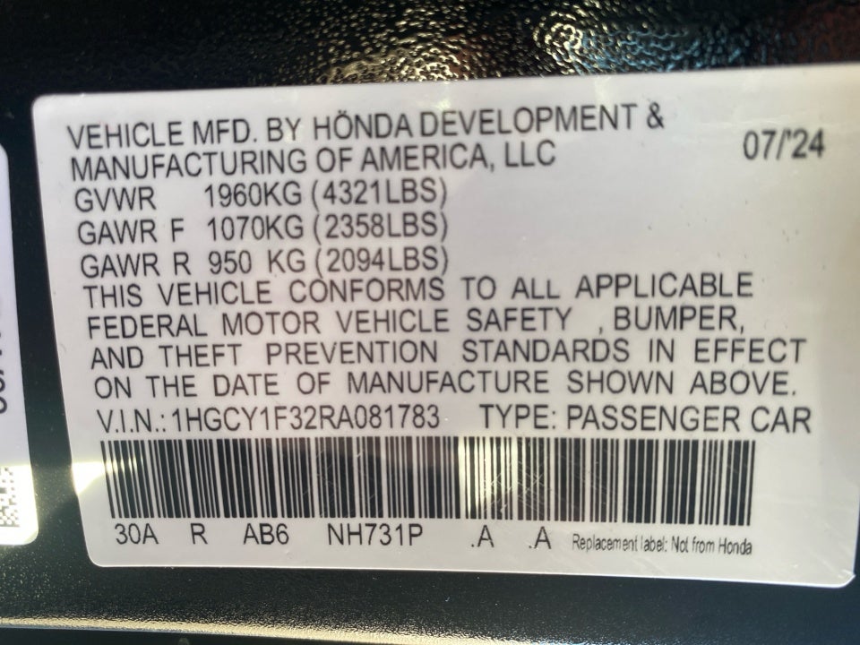 2024 Honda Accord Sedan EX