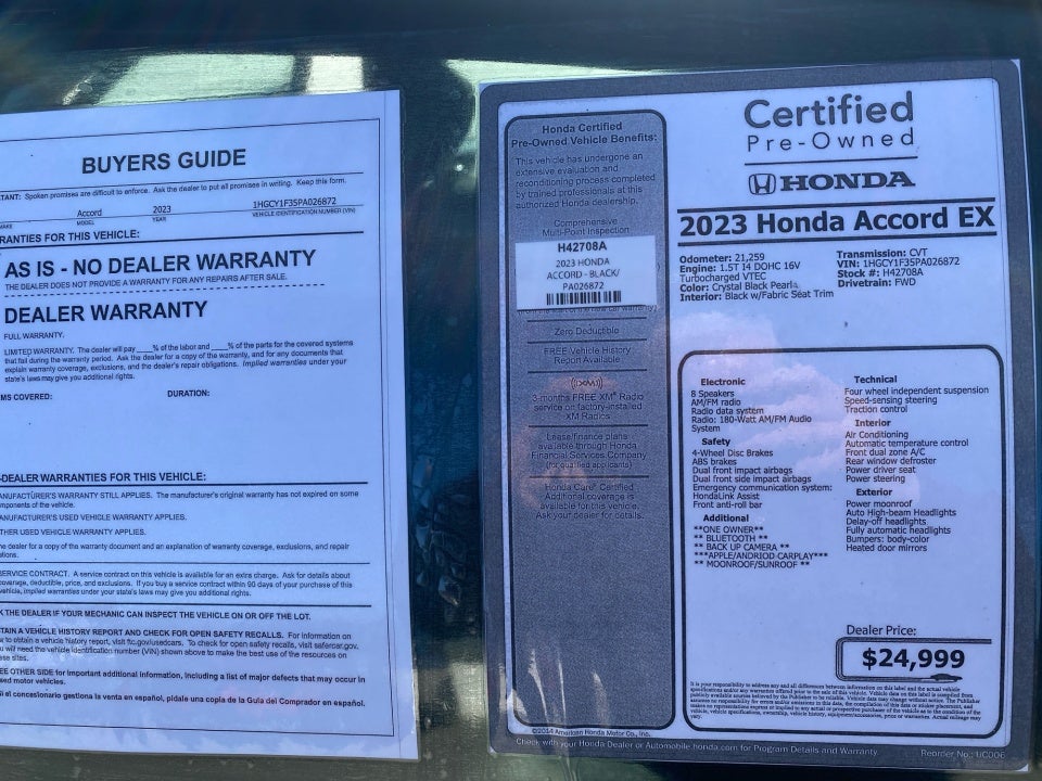 2023 Honda Accord EX