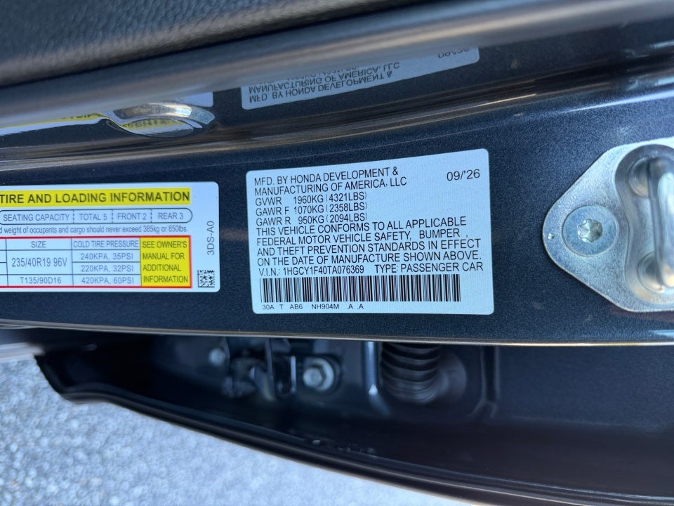 2026 Honda Accord Sedan SE