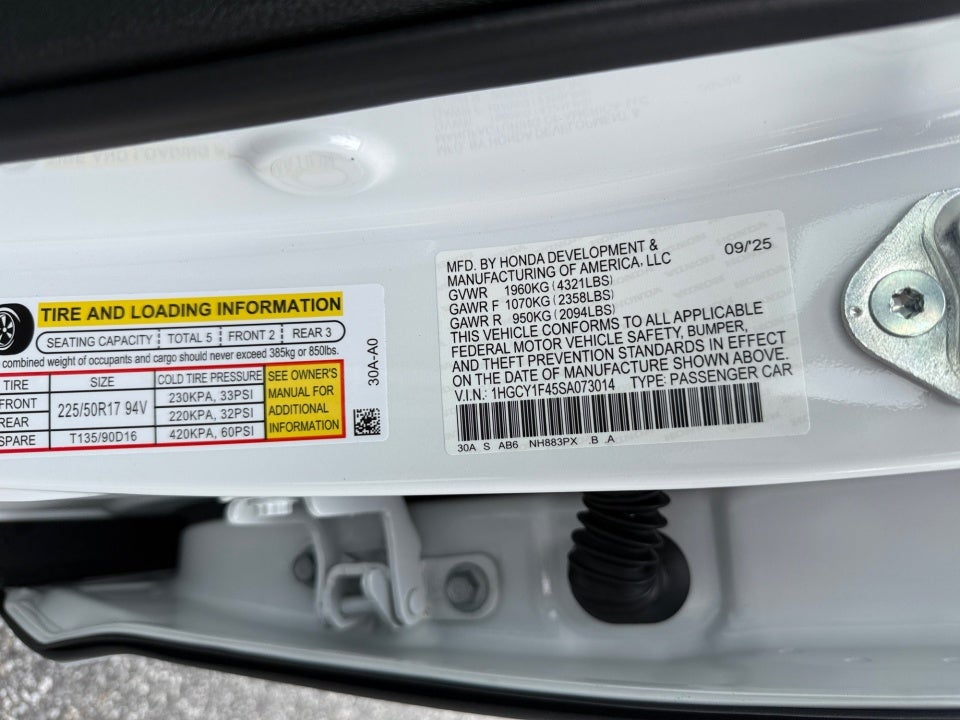 2025 Honda Accord Sedan SE