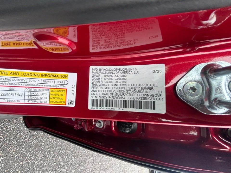 2025 Honda Accord Sedan SE