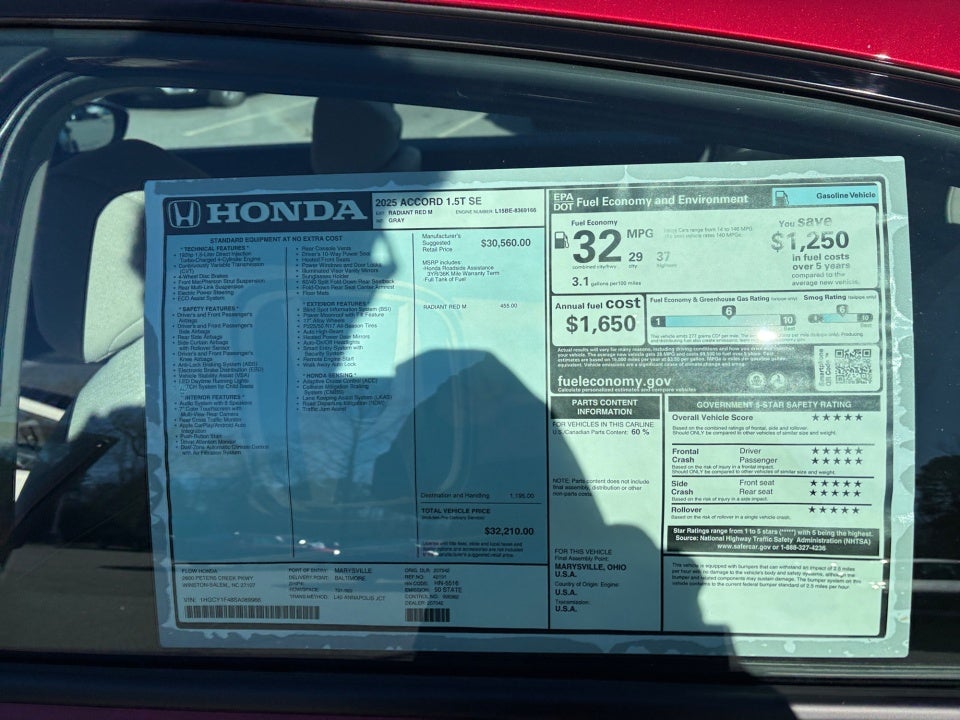 2025 Honda Accord Sedan SE