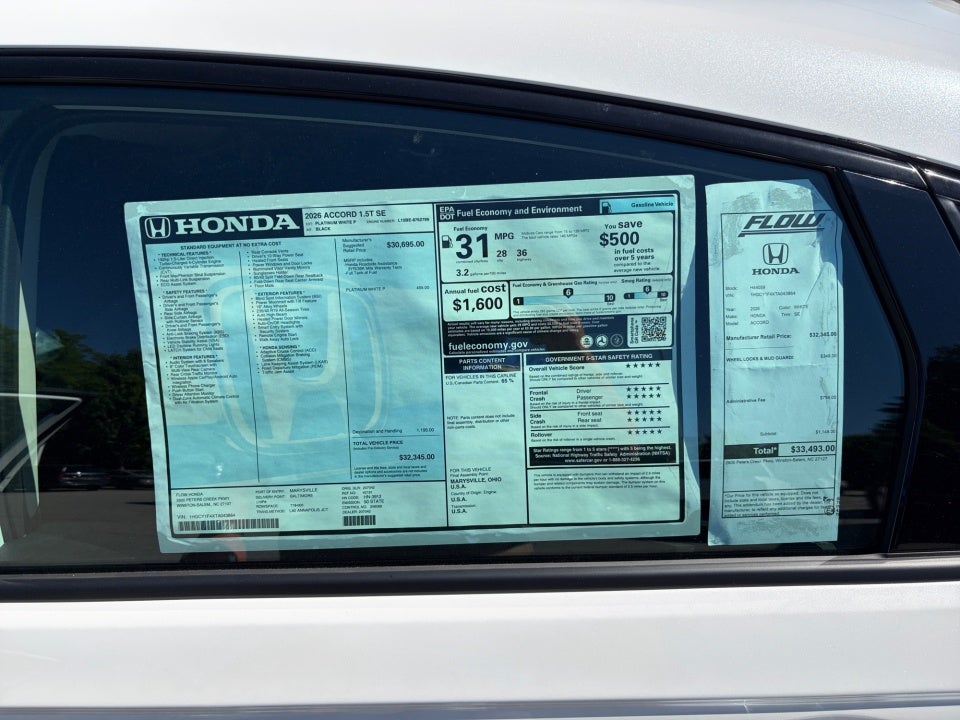 2026 Honda Accord Sedan SE