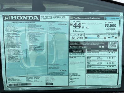 2025 Honda Accord Hybrid Sport