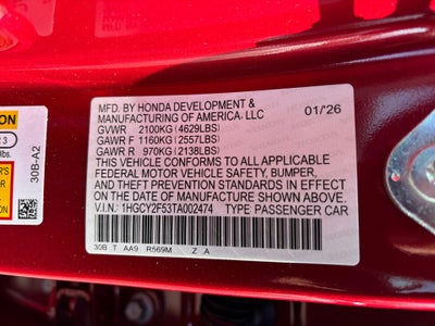 2026 Honda Accord Hybrid Sport