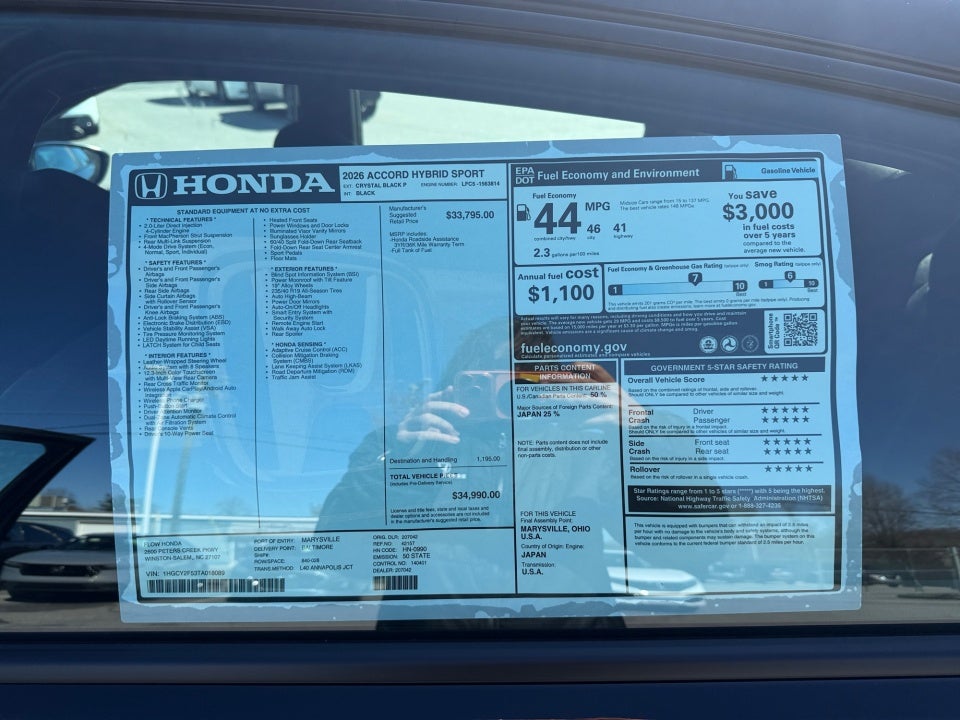 2026 Honda Accord Hybrid Sport