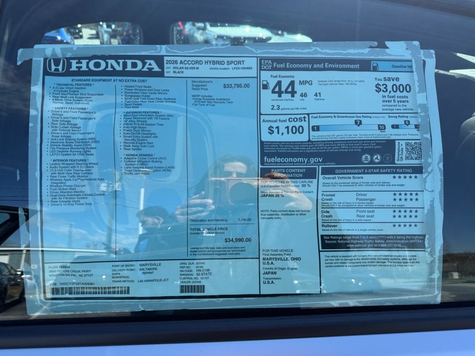 2026 Honda Accord Hybrid Sport