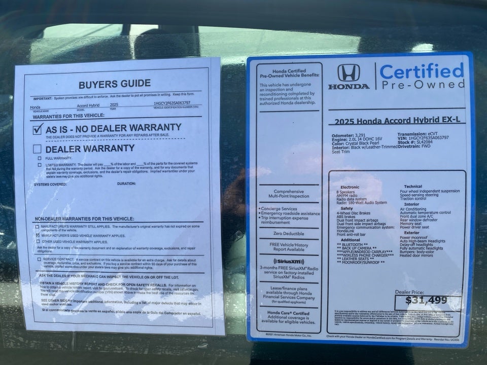 2025 Honda Accord Hybrid EX-L