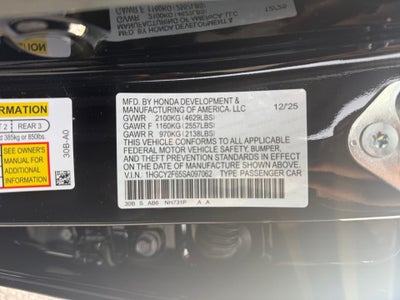 2025 Honda Accord Hybrid EX-L