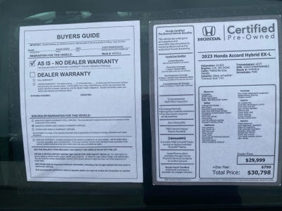 2023 Honda Accord Hybrid EX-L