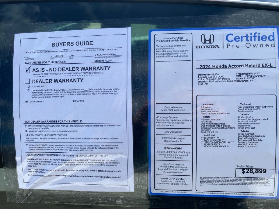 2024 Honda Accord Hybrid EX-L
