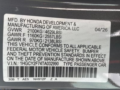 2026 Honda Accord Hybrid Sport-L