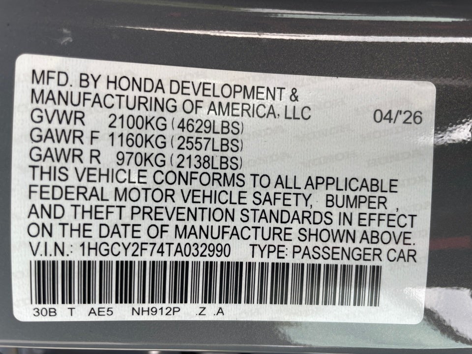 2026 Honda Accord Hybrid Sport-L