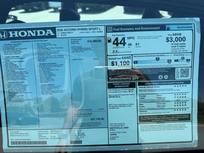 2026 Honda Accord Hybrid Sport-L