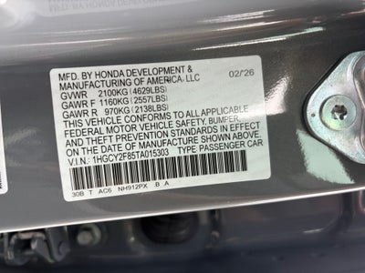 2026 Honda Accord Hybrid Touring