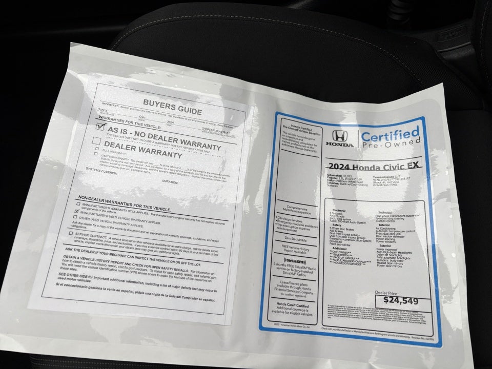 2024 Honda Civic Sedan EX