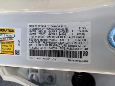 2026 Honda Civic Sedan Sport