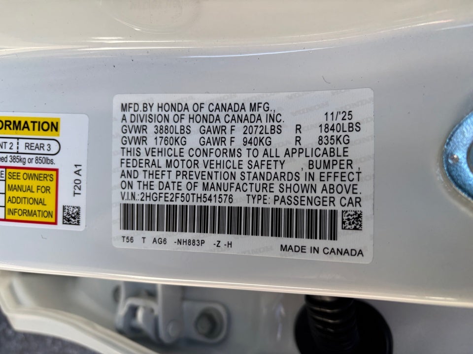 2026 Honda Civic Sedan Sport