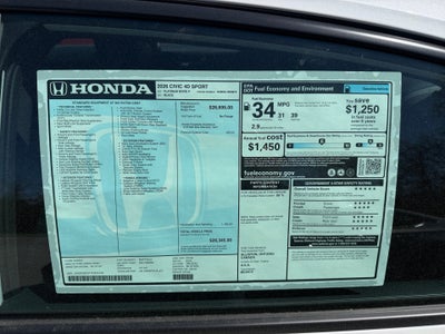 2026 Honda Civic Sedan Sport