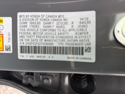2026 Honda Civic Sedan Sport