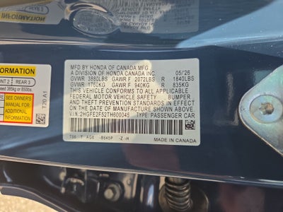 2026 Honda Civic Sedan Sport
