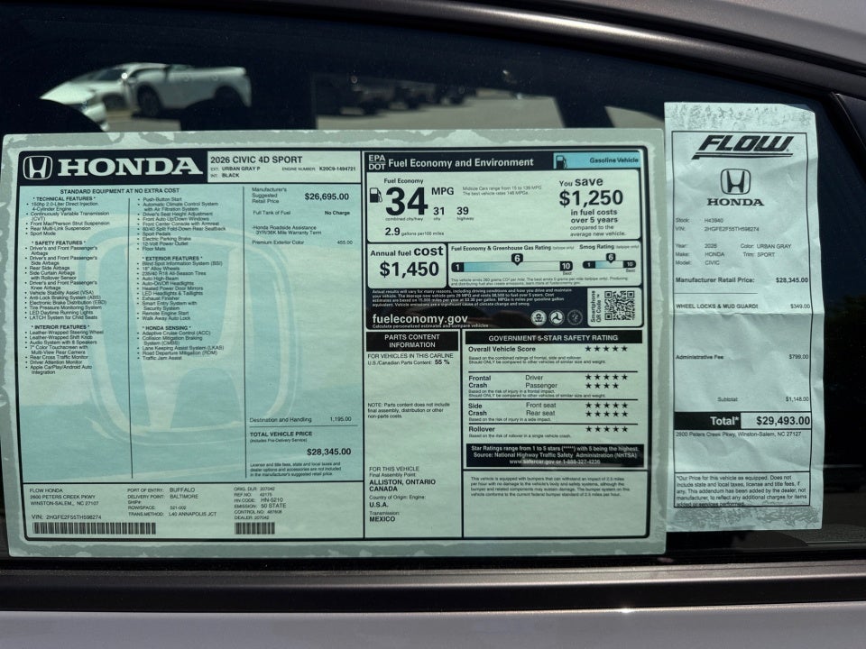 2026 Honda Civic Sedan Sport