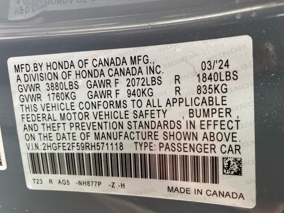 2024 Honda Civic Sedan Sport