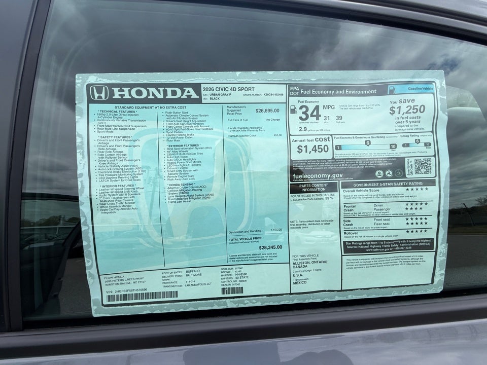 2026 Honda Civic Sedan Sport