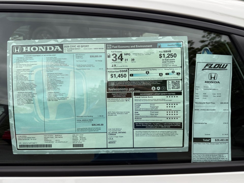 2026 Honda Civic Sedan Sport