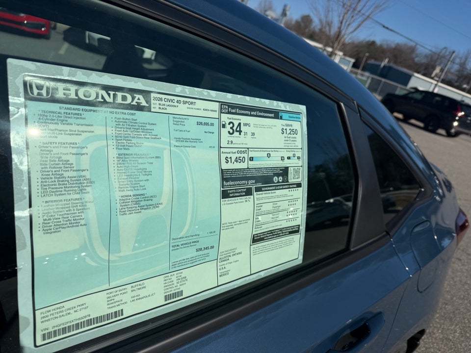 2026 Honda Civic Sedan Sport