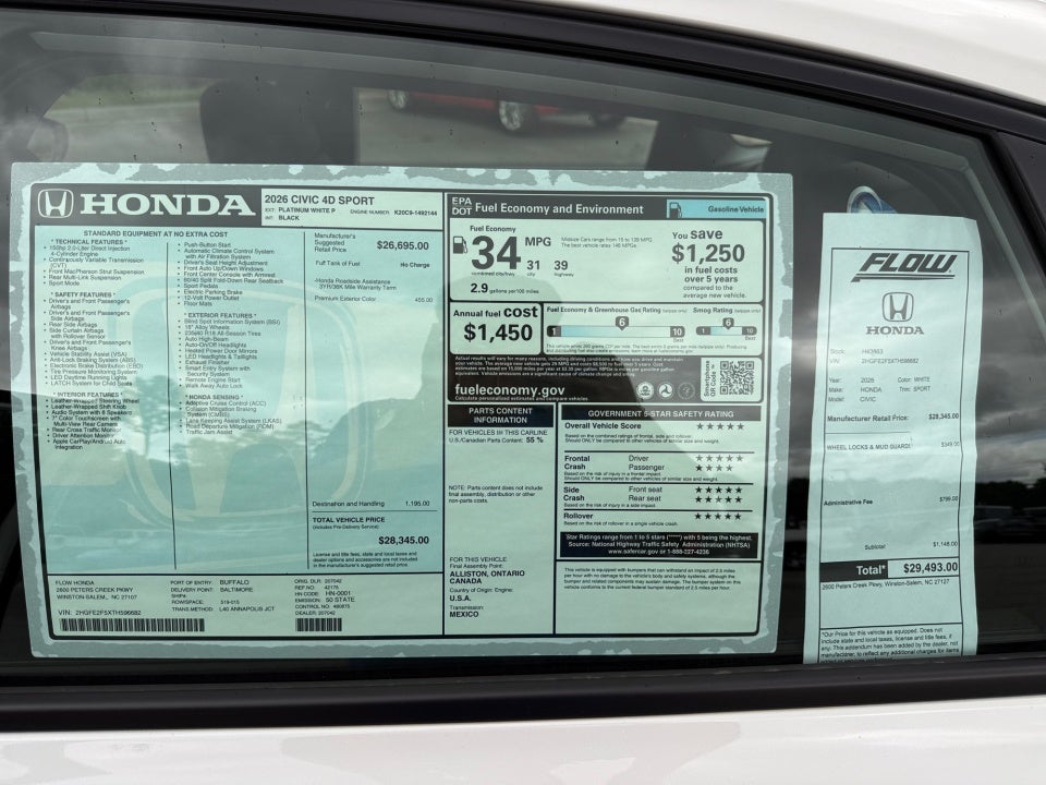 2026 Honda Civic Sedan Sport