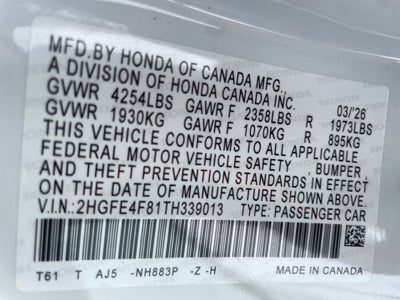 2026 Honda Civic Hybrid Sport Touring