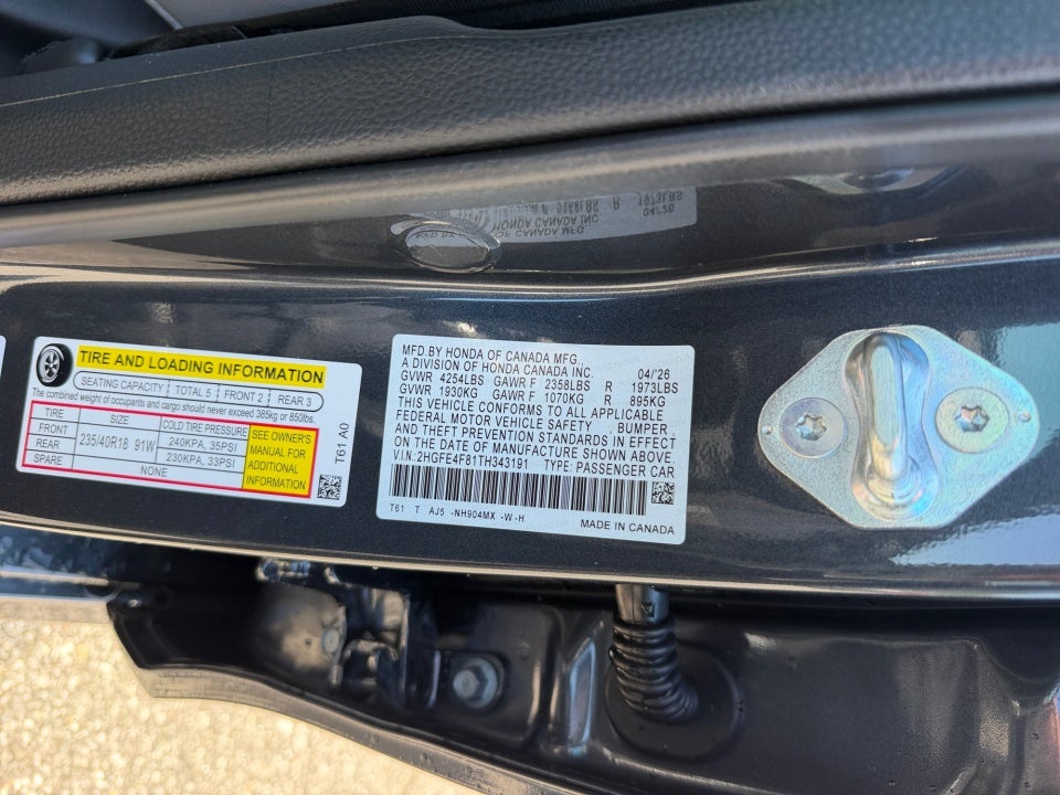 2026 Honda Civic Hybrid Sport