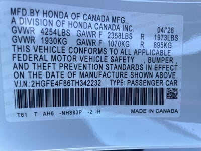 2026 Honda Civic Hybrid Sport