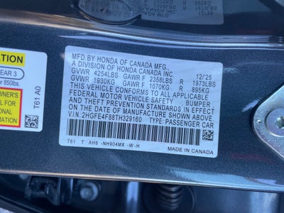 2026 Honda Civic Hybrid Sport