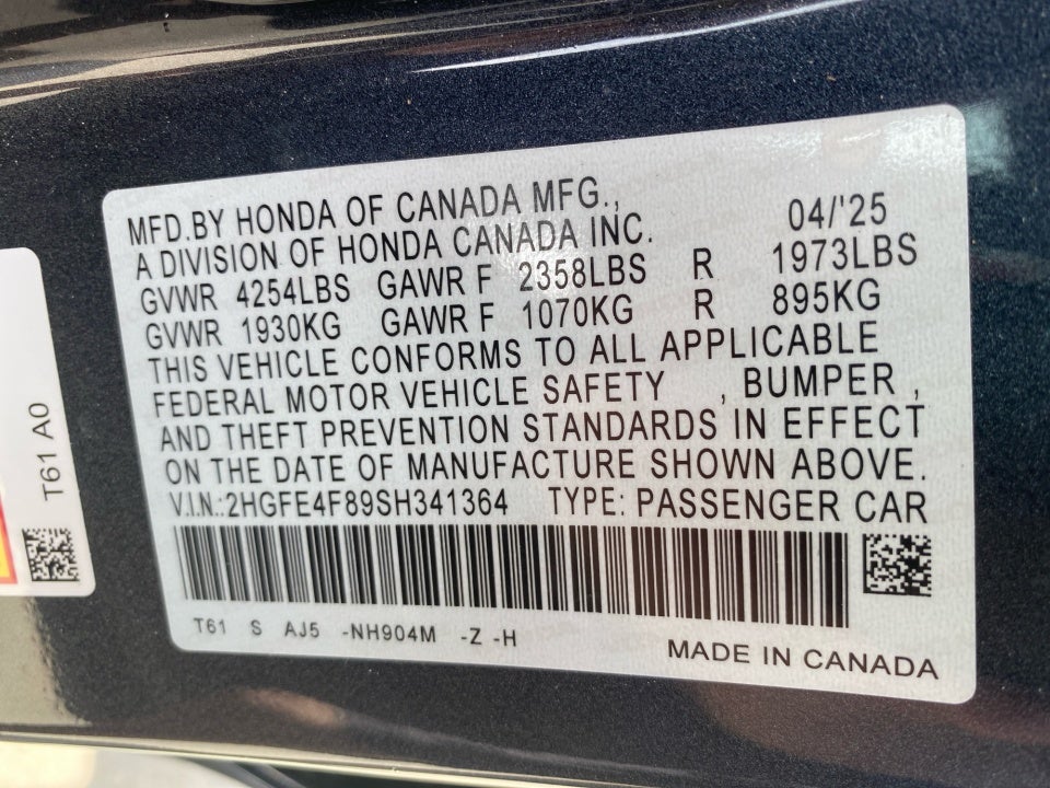 2025 Honda Civic Hybrid Sport