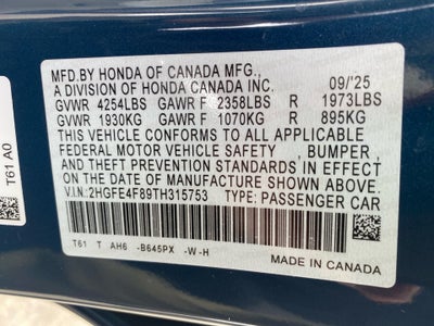 2026 Honda Civic Hybrid Sport