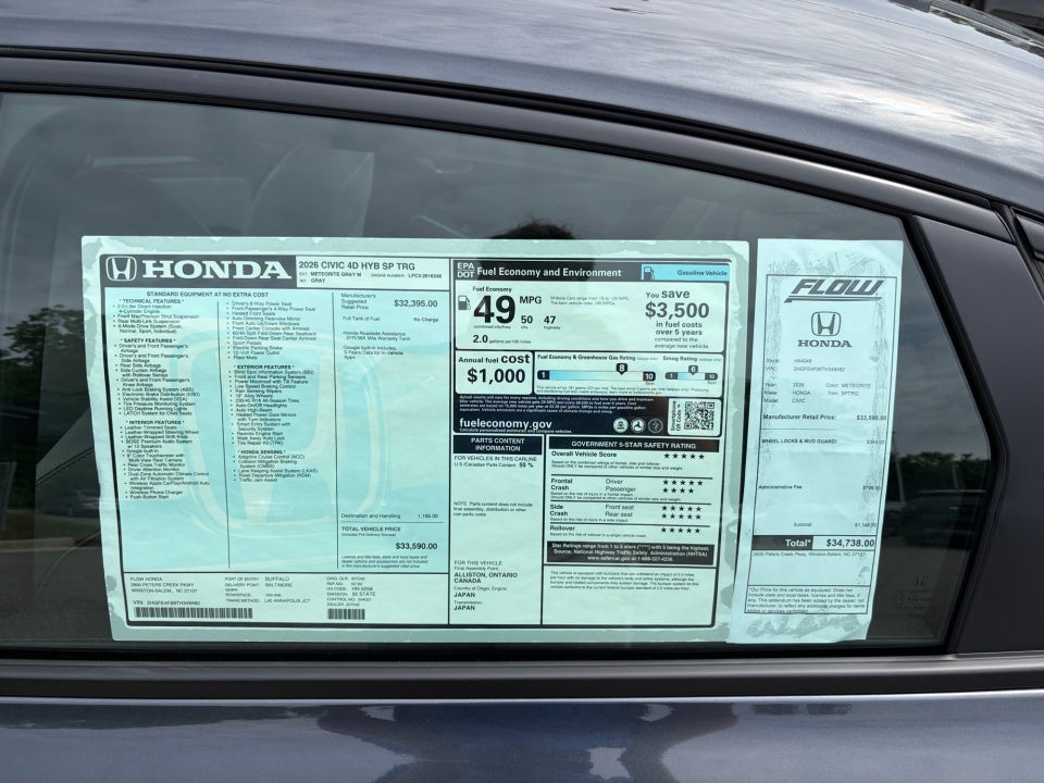 2026 Honda Civic Hybrid Sport