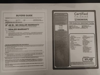 2026 Honda Civic Hybrid Sport Touring