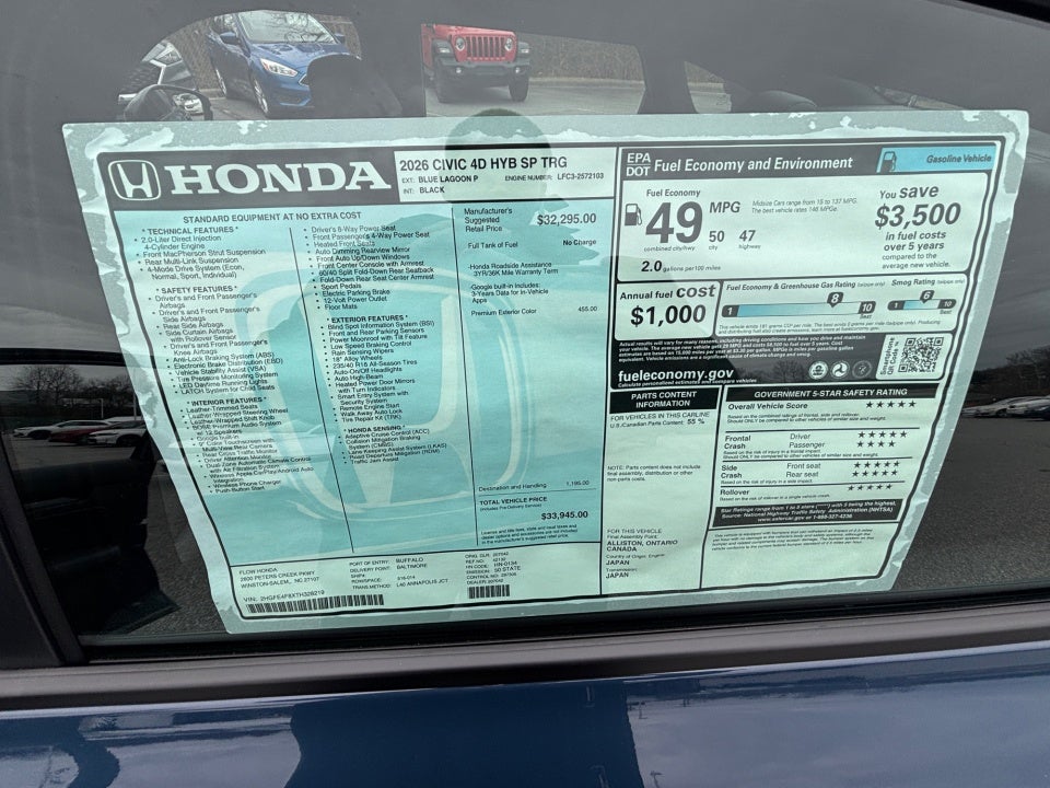 2026 Honda Civic Hybrid Sport