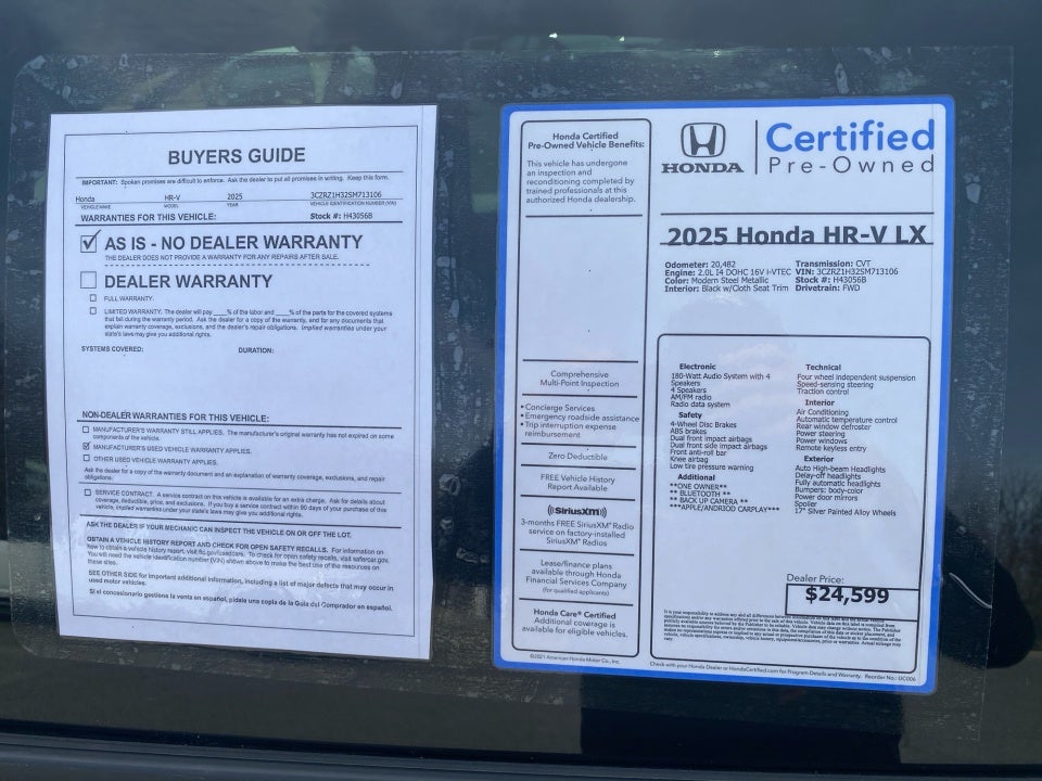 2025 Honda HR-V 2WD LX