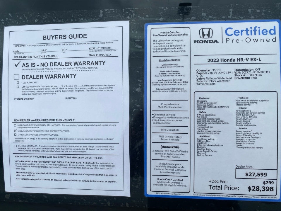2023 Honda HR-V 2WD EX-L