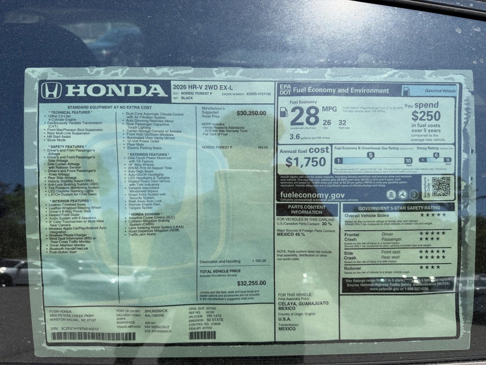 2026 Honda HR-V 2WD EX-L