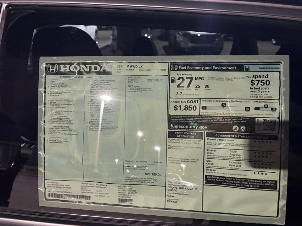 2026 Honda HR-V AWD LX