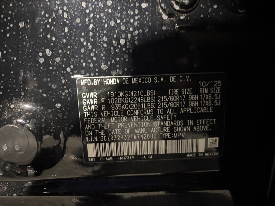 2026 Honda HR-V AWD LX