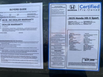 2025 Honda HR-V AWD Sport