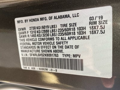 2019 Honda Odyssey EX