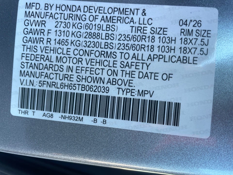 2026 Honda Odyssey EX-L